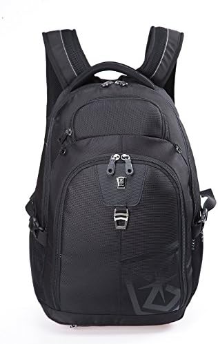 LOOGU Zeepack 14 Inch Water Risistanc Black Laptop Backpack for Work, Travel, College & School - With Net Pack To Bring Football/Basketball