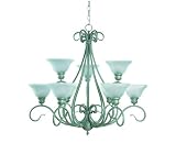 Savoy House 1205-9-65 SS2P Rustic Pewter Piedmont Wrought Iron 9 Light Up Lighting Chandelier from t