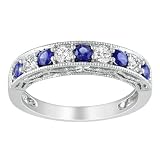 Sterling Silver 4/5 CT TDW Multi-colored Multi-Gemstone Fashion Ring