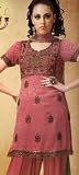 Deep Peach Jacquard Traditional Salwar Kameez Unstitched Dress Material and Dupatta