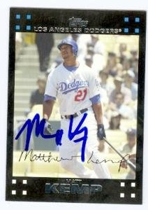 Matt Kemp Autographed/Hand Signed Baseball Card (Los Angeles Dodgers) 2007 Topps #401