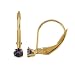 14K Yellow Gold Imitation Amethyst Children's Earrings