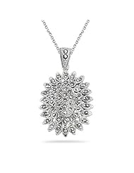 0.53 Cts Marcasite Filigree Pendant in Silver