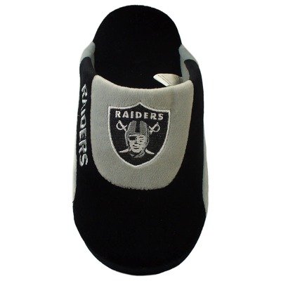 Oakland Raiders Low Pro Stripe Slipper Size: 4-5.5, Color: Black / Grey