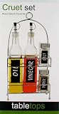 Kitchen Chrome Oil Vinegar Salt and Pepper Caddy Cruet Set