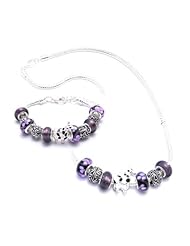 Giraffe Charm Bracelet and Necklace Gift Set Girls Pandora Style Gift Boxed