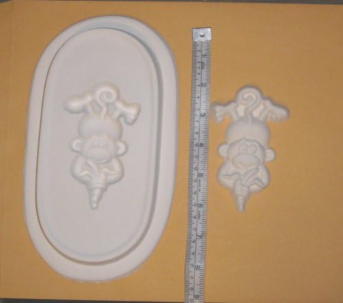 Nice Glass Fusing, Glass Frit Casting, Monkey Squeezing Banana Jewelry Mold