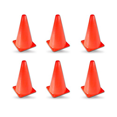 Champion Sports 9 Inch Colored Cones All Orange - Set of 6
