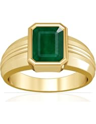 18K Yellow Gold Emerald Cut Emerald Solitaire Ring