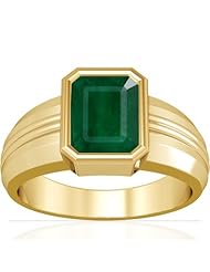 14K Yellow Gold Emerald Cut Emerald Solitaire Ring