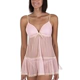 Gilligan & O'Malley Mesh Baby Doll Chemise - Pink Mums