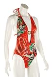 Women's Christian Audigier 1 piece Bird Halter Swimsuit in Orange
