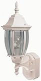 Heath Zenith SL-4192-WH Six-Sided Die-Cast Aluminum Lantern, White with Beveled Glass