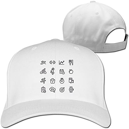 RTYUUIO Unisex Fitness Icons Line Series Baseball Cap White One Size