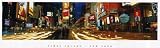 Times Square (New York City, Lights) Black Wood-Mounted Art Poster Print - 12 X 36