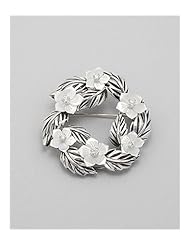 Flower CZ Brooch In 92.5 Sterling Silver