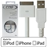 RND Power Solutions Apple Licensed/Approved High Quality EXTRA Long Sync and Charge Cable for iPad / iPhone / iPod (White...