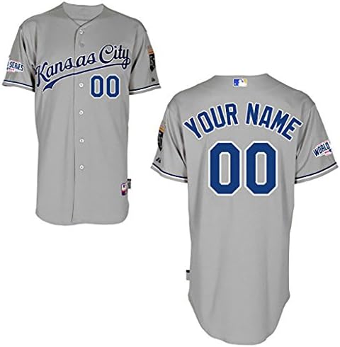 Kansas City Royals 2015 Personalized Alternate Road Gray World Series Patch Jersey Lorenzo Cain #6 Size 40