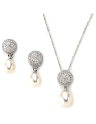 Bella Pearl Micro Pave Ball Jewelry Set