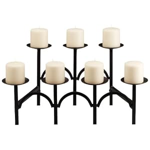Black Finish 21 1 4 Wide Hearth Candelabra
