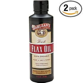 Barlean's Organic Oils Fresh Flax Oil, 12-Ounce Bottles (Pack of 2)