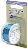 Artistic Wire 24-Gauge Silver Plated Peacock Blue Wire, 10-Yards