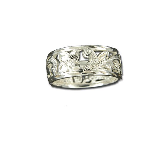 Sterling Silver Hawaiian Jewelry Open Plumeria Ring
