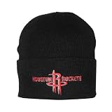 Adult NBA Houston Rockets Warm Ski & Skate Roll Up Beanie / Winter Hat - One Size Fits All - Black