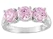 4.19CTW BELLA LUCE PINK DIAMOND SIMULANT PLATINUM OVER STERLING SILVER 3-STONE RING