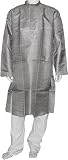 Men Clothing Casual Evening Dress Kurta in Silk Pajama Set India Fashion Size L (gkps020)
