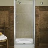KOHLER K-702408-L-MX Fluence Frameless Pivot Shower Door, Matte Nickel