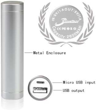 [Monkey King Bar Series] Elivebuy® 2600mah Portable External Battery Pack Charger Power Bank for Motorola Moto X; Apple Iphone 5s 5c 4s 4 ; Samsung Galaxy S4 S3 S2; Google Nexus 5 4; HTC One ; Motorola Moto X - Retail Packing - Silver
