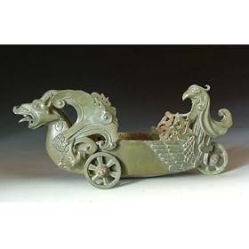 one Bronze Water Vessel With Wheel Design, Chinese Antique Porcelain, Pottery, Bronze, Jade, and Paintings in Dynasty Antique