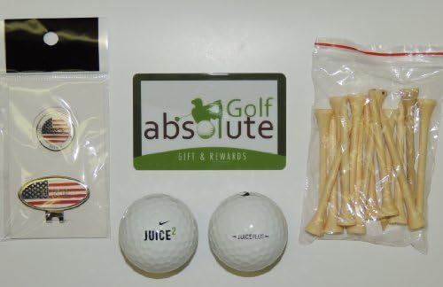 36 Nike Juice Recycled Golf Balls Grade A & Free Golf Tee's & Magnetic American Flag Golf Ball Marker/Hat Clip ($6.99 Retail Value)