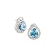 Sterling Silver Fancy Pear Cut Aqua Cubic Zirconia Earrings by Crislu
