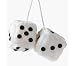6cm Car Hanging White Furry Dice