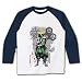 天地人最終回記念　リアル直江兼続 ラグラン長袖Tシャツ(ホワイト×ネイビー) M