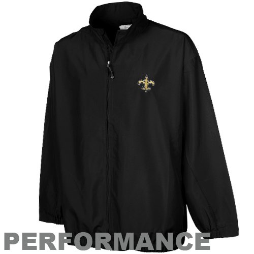 Cutter & Buck New Orleans Saints Black Astute Performance Full Zip Windshirt (XX-Large)
