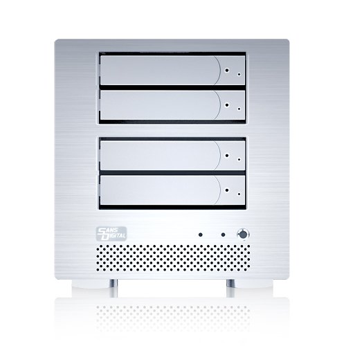 Sans Digital MobileNAS MN4L+2G Linux NAS + iSCSI 4 Bay Storage Tower with 2GB Memory (Silver)
