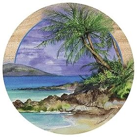 Set of Four Palm island Coasters - Style TSKMC24 by Thirstystone Resources Inc. Creative Ventures