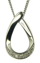 9ct White Gold Ladies 5 Pt Diamond Loop Pendant