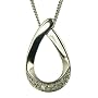 9ct White Gold Ladies 5 Pt Diamond Loop Pendant