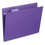 Smead Hanging File Folder with Tab, 1/5-Cut Adjustable Tab, Letter Size, Purple, 25 per Box (64072)