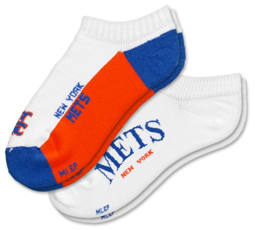 MLB New York Mets Men's No-Show Socks (2 Pack)