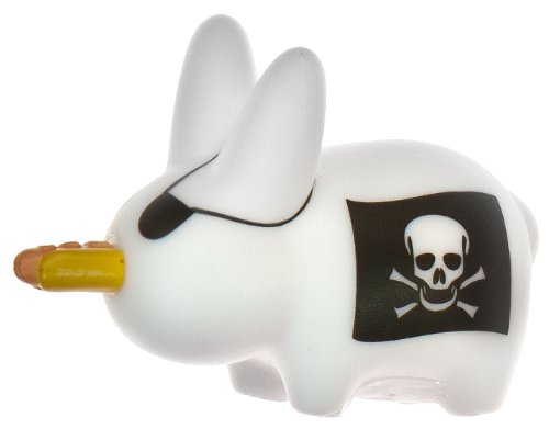 Happy Labbit: White Pirate Print w/ Hot Dog ~1.5