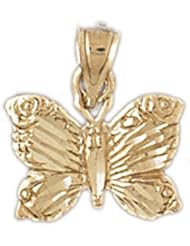 Dazzlers Solid 14k Gold Butterfly Charm Pendant Available in three colors from jewelsberry (weights: 1.4 grams only)