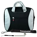 Kroo TAG 2-TONE Nylon Carrying Case (Black) Fits Good for any size between 7-inch Netbook to 10.4-inch Netbook for any Acer Asus CTL HP Lenovo Dell MSI Samsung Sony Sylvania Toshiba Lelocity Micro Netbooks