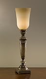 IMAGE OF Murray Feiss 9771SPT Broderick Table Torchiere, Speckled Taupe Finish with Champagne Scavo Glass Shade