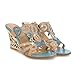 Charm Foot Fashion Rhinestone Womens Wedge Heel Open Toe Sandals Slippers