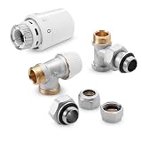 Produkt-Bild: Homexpert by Honeywell TRV15A3H4LGE  Installationsset f&uuml;r Standardheizk&ouml;rper mit R&uuml;cklaufverschraubung (Eckausf&uuml;hrung), M30 x 1.5, wei&szlig;